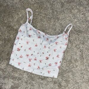 white tank top with flower print